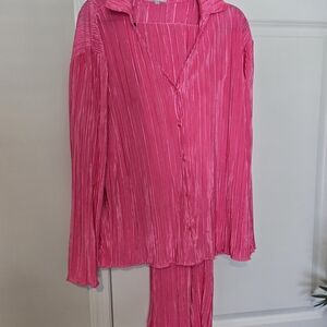 Fashion Nova Vibrant Pink Pajama Set